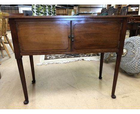 Small console / cupboard with two doors approx 92cm x 45cm x 76cm tall (A/F)