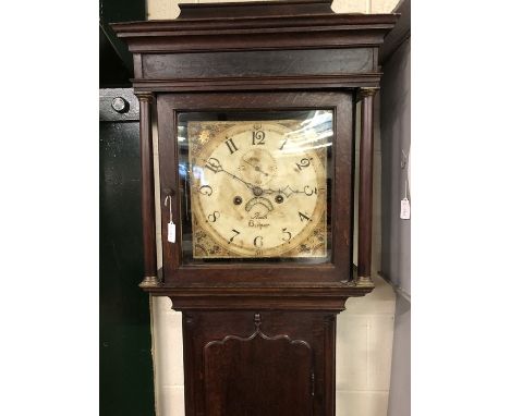 Thirty hour longcase clock by Booth, Bridport with weights and pendulum