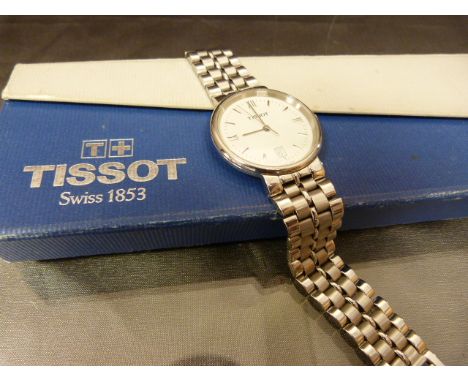 Tissot Stainless steel wrist watch in original case, water resistant up to 30m. In need of a new battery 