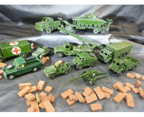 Collection of Military Corgi and Dinky Cars and trucks