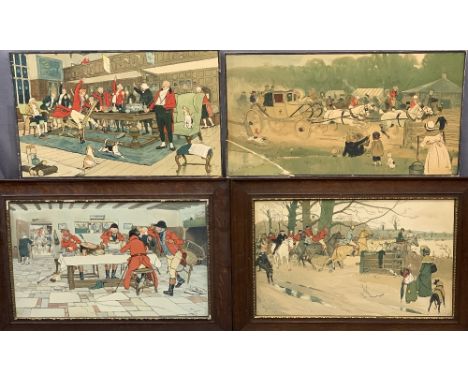 CECIL ALDIN - set of four well coloured hunting/coaching theme prints, original printed signatures and date 1900, 38 x 62cms 