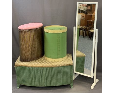 VINTAGE &amp; LATER FURNITURE ITEMS (4) to include a Lloyd Loom wicker blanket chest, 45cms H, 90cms W, 44cms D, Lloyd Loom o