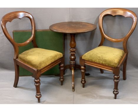 VINTAGE &amp; LATER FURNITURE GROUP, FOUR ITEMS to include a pair of Victorian mahogany balloon back side chairs on turned fr