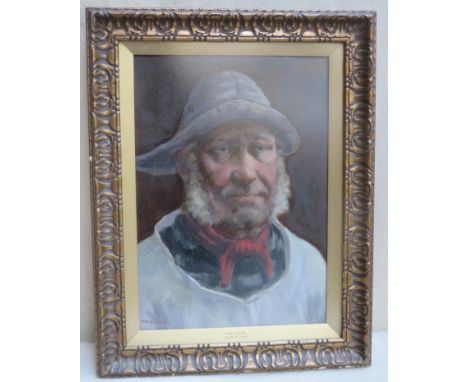 David A. Haddon (1884 - 1911) gilt framed oil portrait - the mate. Approx. 34 x 24 cm 