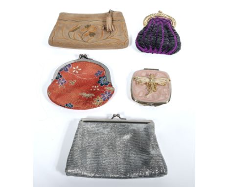 Five small vintage purses