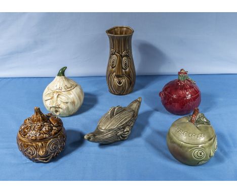 Vintage condiment jars incl. Sylvac
