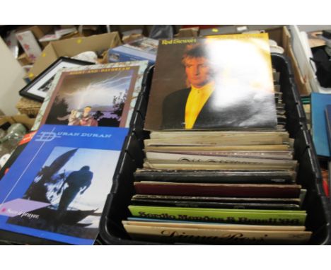 TWO TRAYS OF ASSORTED LP RECORDS (235) TO INCLUDE JOHNNY CASH, SHADOWS, ELVIS, SPANDAU BALLET, EARTH, WIND & FIRE ETC 