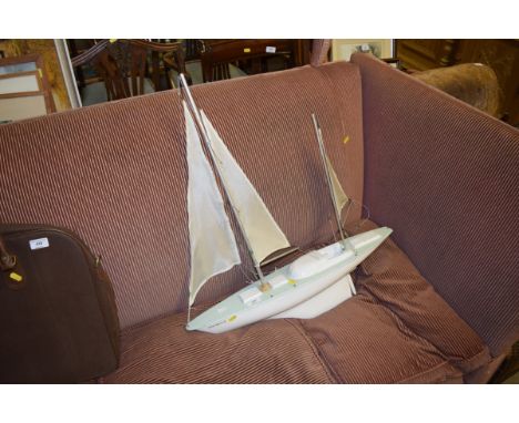 A painted wooden model boat "Gipsy Moth"