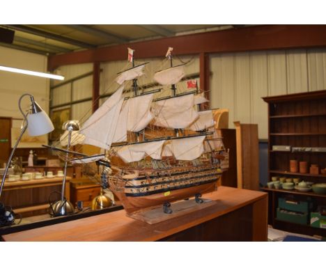 A wooden model in the form of HMS Victory 