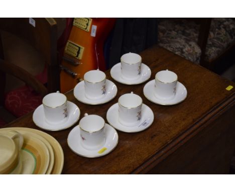 A set of six Royal Worcester coffee cups and saucers
