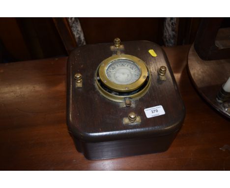 A ships wooden cased and brass compass 