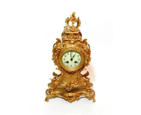 A French gilt metal striking mantel clock 