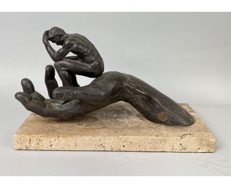 LORENZO QUINN (ITALIAN B.1966): A BRONZE SCULPTURE 'HAND OF GOD'Mounted on a marble stand.Signed, limited edition 551/999.34c