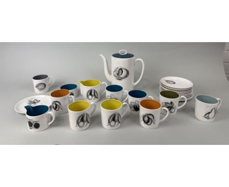 SUSIE COOPER BLACK FRUIT COFFEE SET