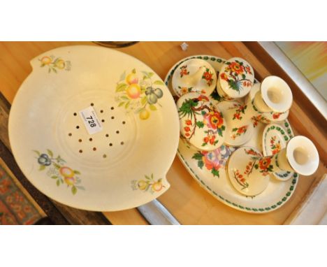 DRESSING TABLE SET AND SYLVAC FRUIT DISH AND STAND