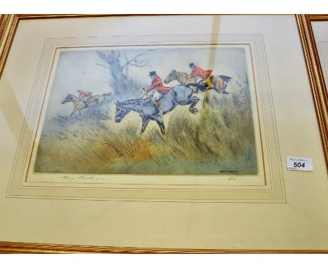 HENRY WILKINSON COLOURED PRINT 53/120 "MORNING AFTER"