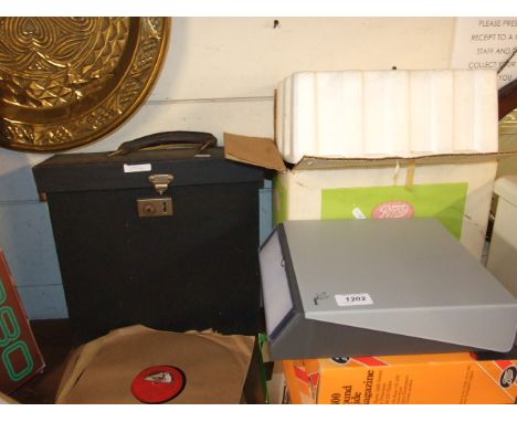 SLIDE PROJECTOR (SOLD AS COLLECTORS ITEM) AND 78'S ETC