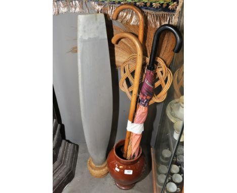 PROPELLOR BLADE,APOTHECARY JAR WITH CARPET BEATER,FLY SWISH,2 WALKING STICK AND UMBRELLA