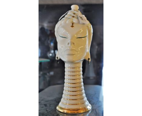 VINTAGE RARE PERFUME HEAD BOTTLE,CERAMIC BY CANOVA 11" TALL