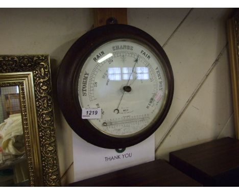 MAHOGANY CASED BAROMETER/THERMOMETER