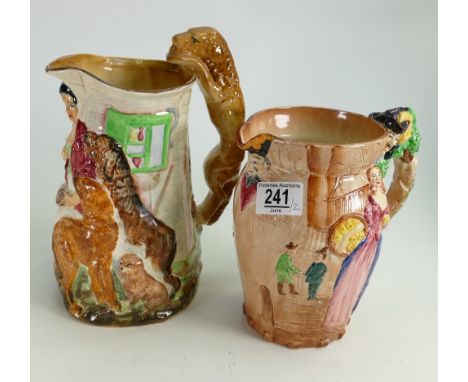 Burleigh ware reproduction jug Old Feeding Time: by Samual Alcock together with Nell Gwyn jug. Height of tallest 25cm (2) 