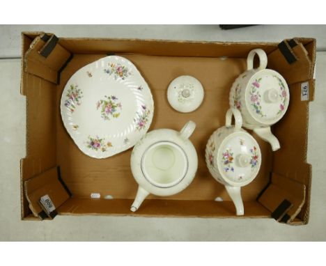 A mixed collection of items to include: Minton Marlow Teapot, Minton Marlow Teapot(hairline to handle) , seconds similar sand