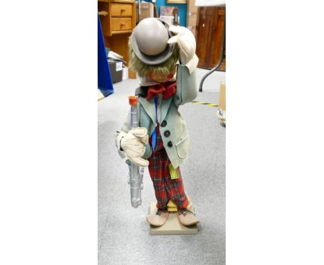 1950's Mid Century Bub Nistis Barcelona Handmade Felt Clown Playing Saxophone: height 63cm 