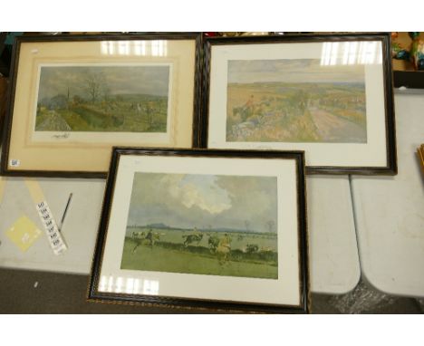 A series of 3 Lionel Edwards Hunting Theme Prints: largest frame 56 x75cm(3) 