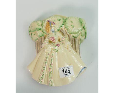 Clarice Cliff Lady Anne wall pocket: 19cm high. Circa 1930's Newport Pottery. Very good overall condition, with just light, l