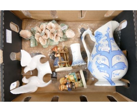 A mixed collection of items to include: Goebel Figures, Coalport Moments of Peace Figure, B&amp;G Copenhagen Vase, damaged 19