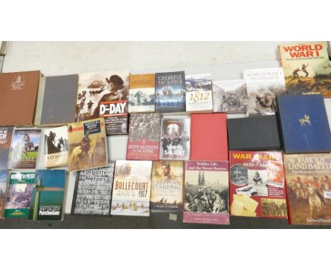 A collection of Army Reference Books to include: Regiment books, WW1 theme books,Famous Land battles etc 