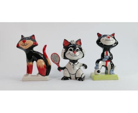 Three x Lorna Bailey Cats: 1 playing tennis (3) 