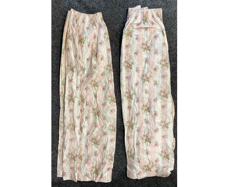 Textiles - a pair of Laura Ashley glazed floral curtains, Rosebuds, 175cm x 260cm 