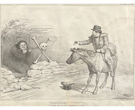 Irish History - Daniel O'Connell and the Tithe War -  Thomas McLean (pub), Voluntary Tribute, monochrome lithograph, HB Sketc
