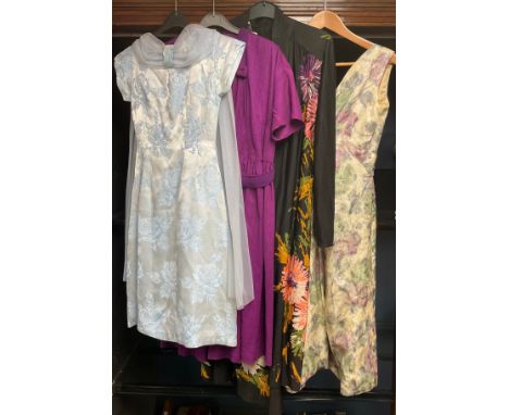 Vintage Fashion - three 1950s cocktail dresses; a Frank Usher tunic top and skirt (4) 