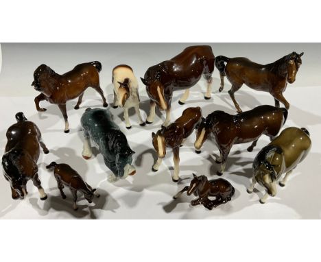 A Beswick model of a horse, Spirit of the Wind; others similar, including Beswick, Doulton, Melba, etc (11) 