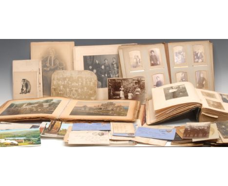Photography - various photograph albums and loose, mostly portraits, a group portrait of Victorian police officers; a scrap b