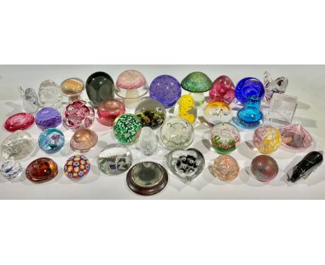 Glass Paperweights - including Caithness, Langham, Liskeard, animals, mushrooms, etc, qty 