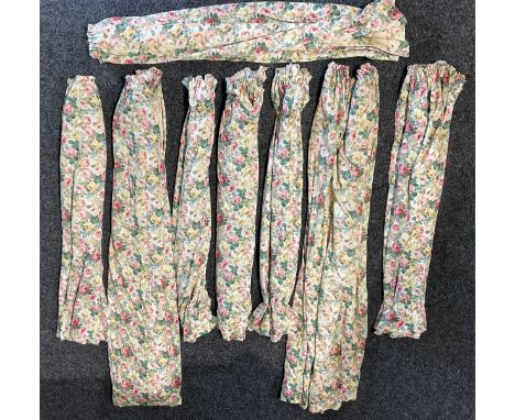 Textiles - Sanderson Little Chelsea pattern - a pair, each curtain 230cm x 145cm; another pair similar, each curtain 230cm x 