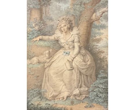 John Conde, by, Richard Cosway, after, Portrait of Mrs Fitzherbert, coloured engraving, 42cm x 33.5cm 