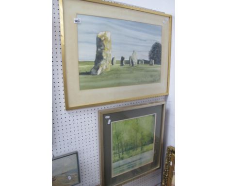 J.F Black 82, Watercolour of a Pond, Trees in the Background, together with one other watercolour by J.F Black, both signed b