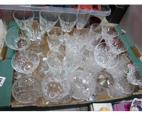 Cut Glass Whisky Glasses, wine glasses, etc:- One Box.