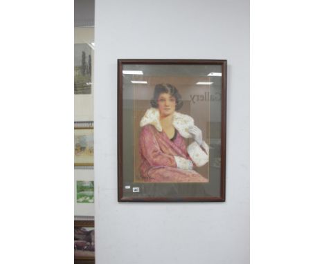 Shelton, Portrait of a Lady in Nightdress, watercolour, signed lower left.