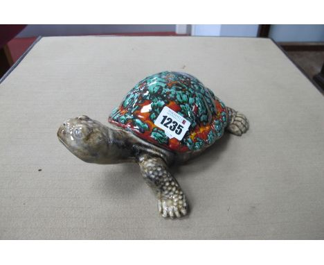 Anita Harris Model of a Large Tortoise, gold signed, 24cm long.