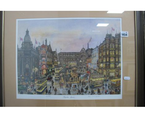 George Cunningham Print, Fitzalan Square, signed, 90/350, 23 x 19cm.
