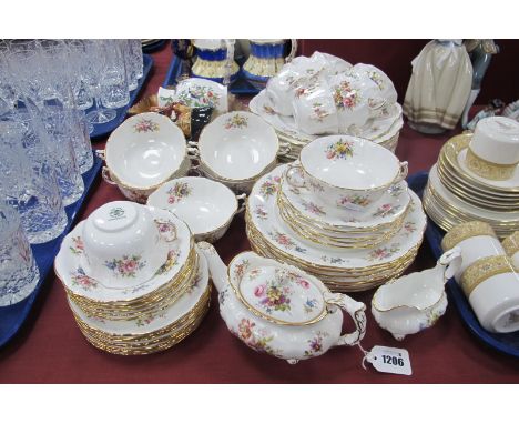 Hammersley 'Howard Sprays' China Tea Service, including tea pot, cup, saucers, cake plate, fifty two pieces, etc.