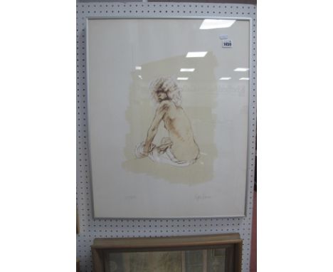 Ralph Brown (1928 - 2013), Rear View Study of a Lady Seated, giclee print, 137 of 200, signed lower right, framed, overall 64