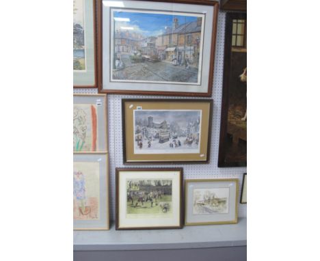 A George Cunningham Signed Limited Edition Print, Ecclesall 469/500. signed bottom right, together with a signed limited edit