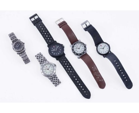 A selection of Swiss Army and Victorinox wristwatches. (5)
