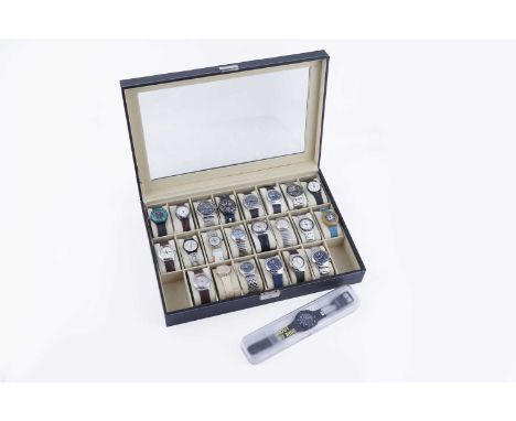 A collection of Swatch watches, to include: Chronographs, Irony, and various others. (23)